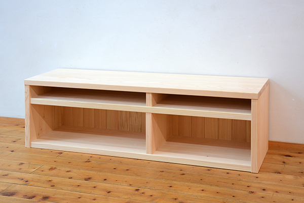 ひのき無垢　シンプルなテレビボードオーダー