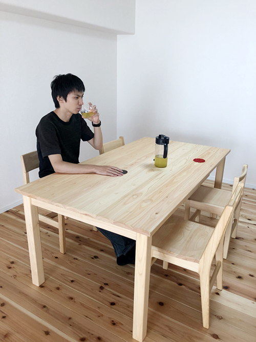 ひのき家具　ダイニングテーブル3